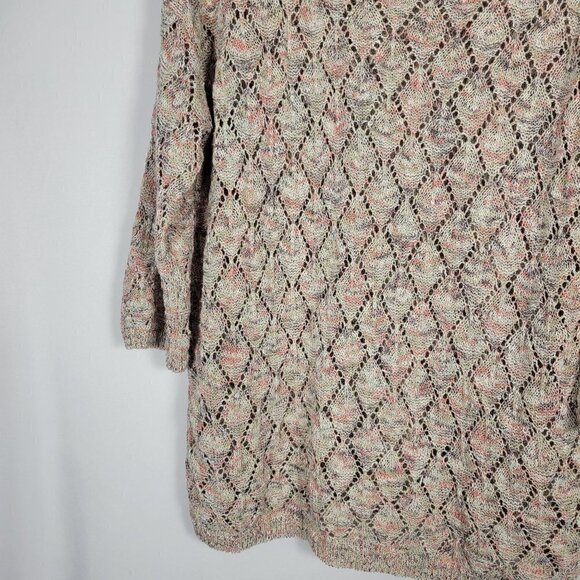 J. Jill Women's Pointelle Loose Knit 3/4 Sleeve Light Weight Sweater Size L - Picture 5 of 14